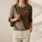 Cashmere Crew Neck Sweater with Contrast Trim