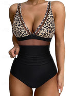 Rash Guard Bathing Suit One Piece Swimsuit Colored Leoprint Uv Protection Elastic Sleeveless Swimwear Swimsuit Surfing Diving Swimming Summer