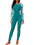 Medium Rash Guard Full Body Rash Guard One Piece Surfing Suit Tropical Zip Up With Built in Bra Front Zip Uv Sun Protection Full Coverage Upf50+ Long Sleeve Full Body Swimwear Bodysuit