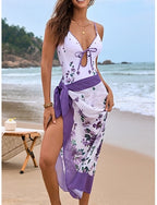 One Piece Swimsuit Cutout With Skirt Monokini Tummy Control High Waist Slim Backless Vacation Beach Wear V Neck Sleeveless Bathing Suits