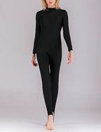 Rash Guard One Piece Swimsuit Patchwork Front Zip Quick Dry Lightweight Breathable Long Sleeve Bodysuit Bathing Suit Surfing Beach Water Sports Summer