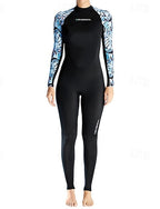 Rash Guard Full Body Swimwear Dive Skin Suit Patchwork Back Zip Upf50+ Quick Dry High Elasticity Long Sleeve Swimwear Surfing Diving Snorkeling Summer