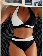 Bikini 2 Piece Swimsuit Colorblock Stylish Graphic Color Block Sleeveless Bathing Suits