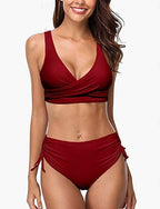 Ruched Swimsuit Bikini Sets Bathing Suit Colored Ruched Side Uv Protection Elastic Sleeveless Swimwear Swimsuit Surfing Diving Swimming Summer