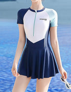 Rash Guard Bathing Suit Swimwear Swimwear Blue Coffee Uv Protection Tummy Control Surfing Canoeing Snorkeling Summer