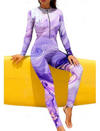 Regular Rash Guard Full Body Rash Guard Bathing Suit Geometric Marble With Built in Bra Front Zip Uv Sun Protection Full Coverage Upf50+ Full Body Swimwear Surfing Canoeing Beach Summer