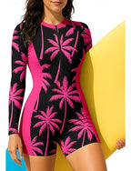 Rash Guard Bathing Suit Boyleg Zip Up Removable Pad Front Zip Uv Sun Protection Upf50+ Ultra Light (ul) Long Sleeve Swimwear Sun Shirt Surfing Beach Water Sports Summer