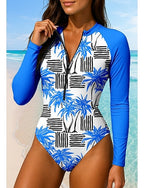 Rash Guard Zip Up Upf50+ Quick Dry Lightweight Long Sleeve Swimwear Bodysuit Surfing Beach Water Sports Summer