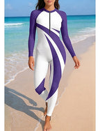 Rash Guard Front Zip Upf50+ Quick Dry Lightweight Long Sleeve Bodysuit Swim Shirt Surfing Beach Water Sports Summer