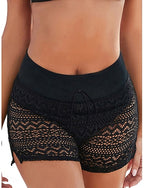 Swimwear Swim Shorts Stretchy Boxer Shorts High Waist Swimsuit Cutout Drawstring Lace Vacation Beach Wear Color Sleeveless Bathing Suits